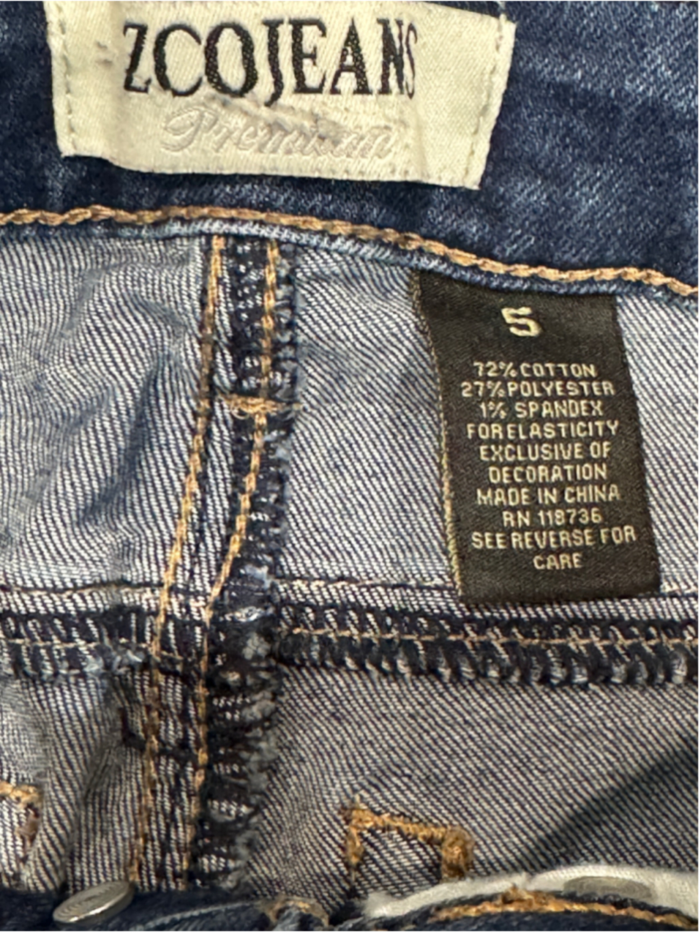 Zco Simple Button Fly Skinny Ankle Jeans - Picture 2 of 3